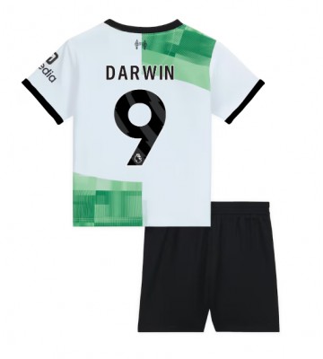 Lacne Dětský Futbalové dres Liverpool Darwin Nunez #9 2023-24 Krátky Rukáv - Preč (+ trenírky)